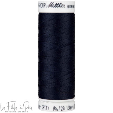 Fil à coudre élastique  SERAFLEX 130m - bleu - 0821 METTLER ® - Fils à coudre et à broder - 1