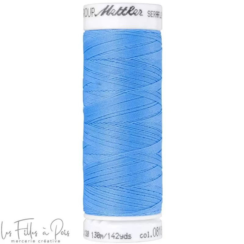Fil à coudre élastique  SERAFLEX 130m - bleu - 0818 METTLER ® - Fils à coudre et à broder - 1