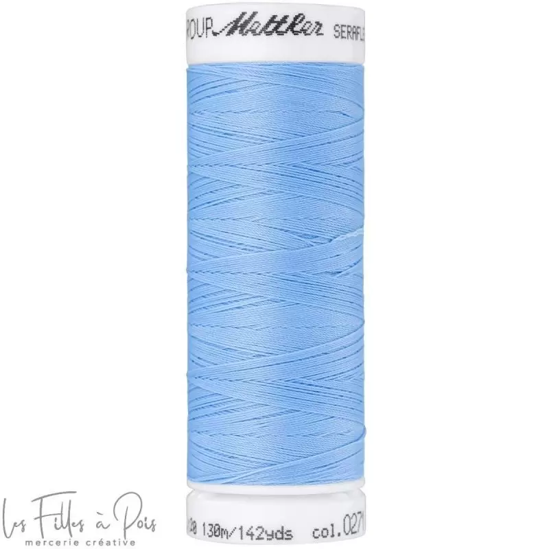 Fil à coudre élastique  SERAFLEX 130m - bleu - 0271 METTLER ® - Fils à coudre et à broder - 1