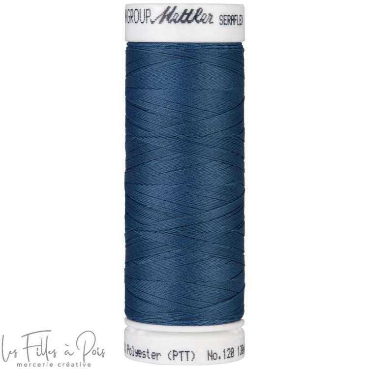 Hilo de coser elástico SERAFLEX 130m - azul - 0698 METTLER ® - Fils à coudre et à broder - 1 Hilo de coser elástico SERAFLEX 130m - azul - 0698 METTLER ® - Fils à coudre et à broder - 1