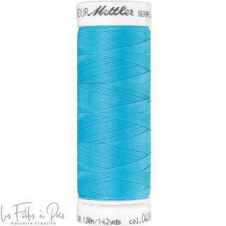 Fil à coudre élastique  SERAFLEX 130m - bleu - 0409 METTLER ® - Fils à coudre et à broder - 1