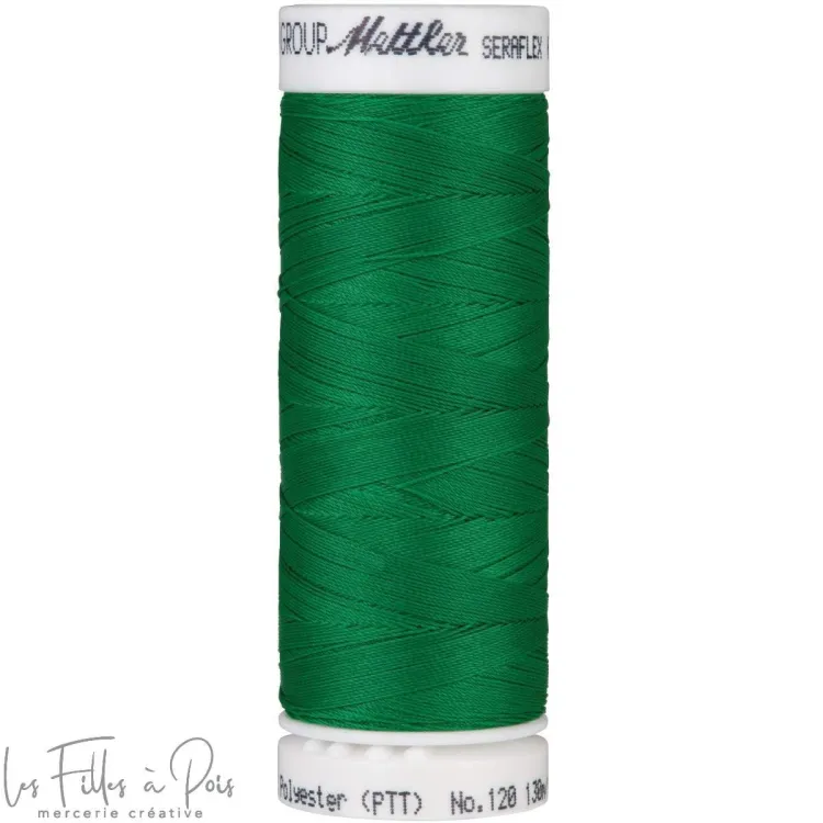 Fil à coudre élastique  SERAFLEX 130m - vert - 0247 METTLER ® - Fils à coudre et à broder - 1
