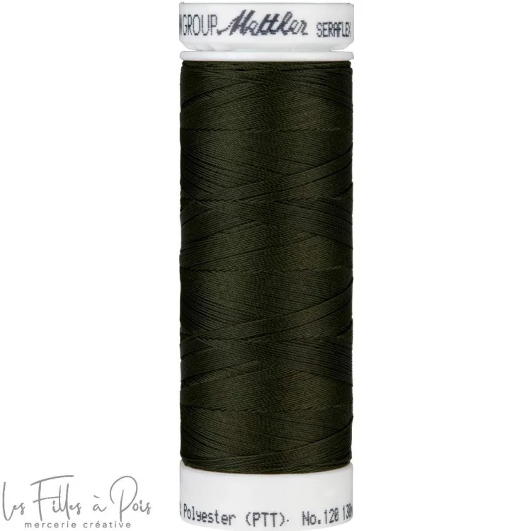 Fil à coudre élastique SERAFLEX 130m - vert - 0554 Mettler : fils à coudre, broder et surjeter de qualité - 1