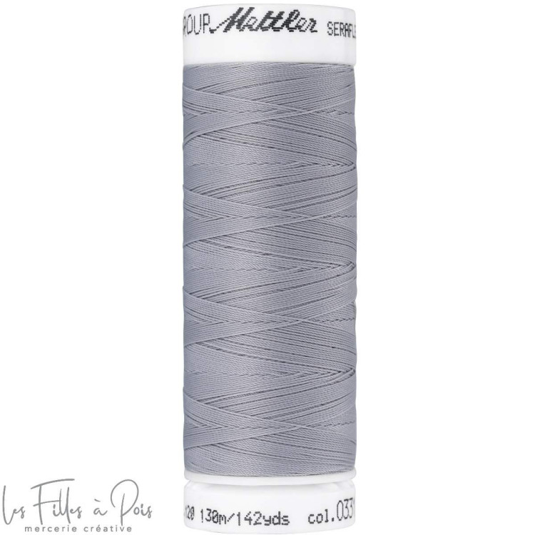 Hilo de coser elástico SERAFLEX 130m - gris - 0331 METTLER ® - Fils à coudre et à broder - 1 Hilo de coser elástico SERAFLEX 130m - gris - 0331 METTLER ® - Fils à coudre et à broder - 1