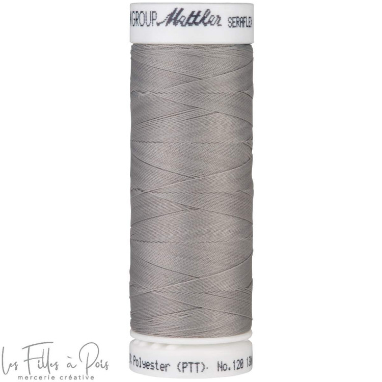 Hilo de coser elástico SERAFLEX 130m - gris - 0340 METTLER ® - Fils à coudre et à broder - 1 Hilo de coser elástico SERAFLEX 130m - gris - 0340 METTLER ® - Fils à coudre et à broder - 1