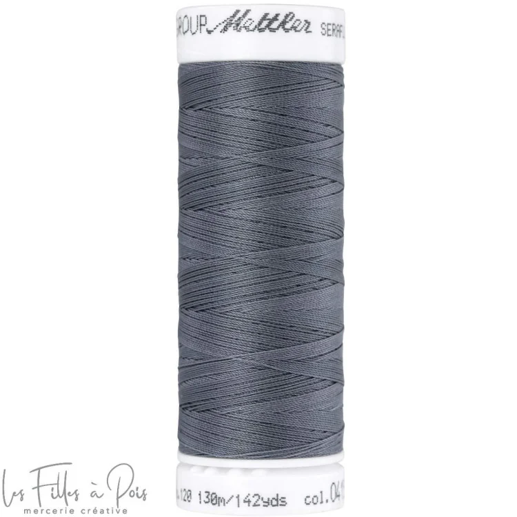 Fil à coudre élastique SERAFLEX 130m - gris - 0415 Mettler : fils à coudre, broder et surjeter de qualité - 1