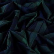 Tissu sergé gabardine de coton stretch motif écossais - Vert et bleu Autres marques - Tissus et mercerie - 4