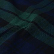 Tissu sergé gabardine de coton stretch motif écossais - Vert et bleu Autres marques - Tissus et mercerie - 3