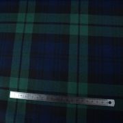 Tissu sergé gabardine de coton stretch motif écossais - Vert et bleu Autres marques - Tissus et mercerie - 5