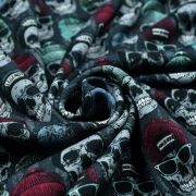 Tissu jersey sweat digital coton motif tête de mort - Gris, vert et rouge - Oekotex ® Autres marques - Tissus et mercerie - 5