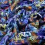 Tissu jersey sweat molletonné très chaud digital coton motif graffitis - Multicolore- Oekotex ® Autres marques - Tissus et merce