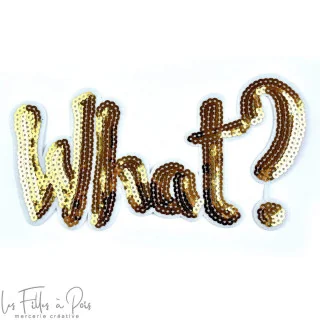 Ecusson sequin WHAT? - Thermocollant Tissus et mercerie créative – Nos sélections sans marque - 4
