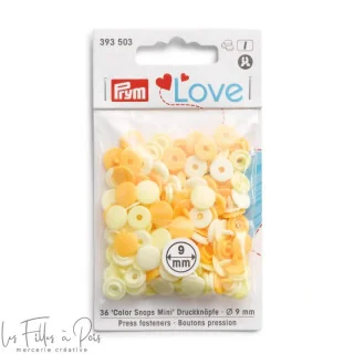 Fecho de pressão redondo Color Snaps - 9mm - amarelo variegado - Prym Love 393503 Prym : mercerie couture et accessoires de qual