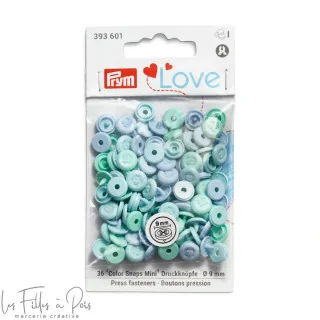 Fecho de pressão redondo Color Snaps - 9mm - azul variegado - Prym Love 393601 Prym : mercerie couture et accessoires de qualité