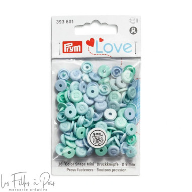 Boutons pression Color Snaps rond - 9mm - bleu panaché - Prym Love 393601 Prym ® - Mercerie - 1