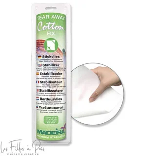 Stabilisateur à déchirer Cotton Fix – 9439 – 30 cm x 5 m – Madeira Madeira : fils à broder de qualité supérieure - 1