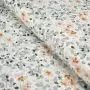 Tissu popeline de coton motif aquarelle fleuri "Velvet" - Tons rose, gris et écru - Oekotex - AGF ®