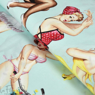 Tissu coton motif pin up "Good And Plenty" - Multicolore - Henry Alexander ® Alexander HENRY Fabrics ® - Tissus - 1