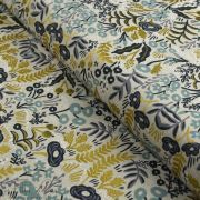 Tissu coton canvas lin motif fleuri "Menagerie" - Cotton and steel ® Cotton + Steel Fabrics ® - Tissus - 5