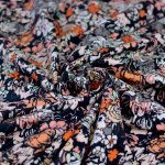 Tissu jersey motif fleurs "Fusion Silkroad" - Noir, blanc et orange - AGF ® Art Gallery Fabrics ® - Tissus - 6