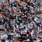 Tissu jersey motif fleurs "Fusion Silkroad" - Noir, blanc et orange - AGF ® Art Gallery Fabrics ® - Tissus - 7