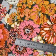Tissu flanelle de coton motif fleuri "Fleuron Haven" - Tons oranges - Oekotex - AGF ® Art Gallery Fabrics ® - Tissus - 6
