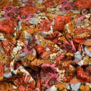Tissu flanelle de coton motif fleuri "Fleuron Haven" - Tons oranges - Oekotex - AGF ® Art Gallery Fabrics ® - Tissus - 5