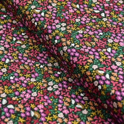 Tissu popeline de coton motif  fleuri "The Flowers society" - Multicolore - Oekotex - AGF ® Art Gallery Fabrics ® - Tissus - 1