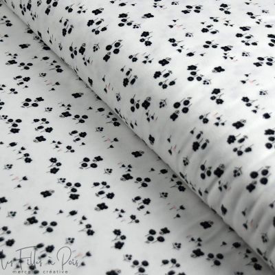 Tissu jersey motif fleurs "Lagom" - Blanc et noir - AGF ® Art Gallery Fabrics ® - Tissus - 1
