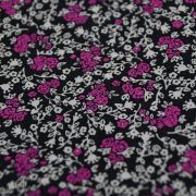 Tissu popeline de coton motif fleuri "Decadence" - Tons noir et pourpre - Oekotex - AGF ® Art Gallery Fabrics ® - Tissus - 3