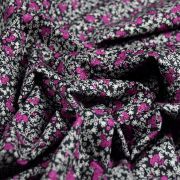 Tissu popeline de coton motif fleuri "Decadence" - Tons noir et pourpre - Oekotex - AGF ® Art Gallery Fabrics ® - Tissus - 4