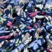 Tissu jersey motif fleurs "Sketchbook" - Bleu jeans, rose et blanc - AGF ® Art Gallery Fabrics ® - Tissus - 3