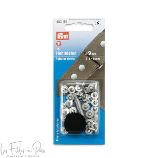 Lot de 15 rivets tubulaires - 4-6mm - Argenté - Prym ® Prym ® - Mercerie - 1