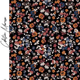 Tissu coton motif fleurs collection "Marissa" - Multicolore et bleu - Les Filles à Pois ® - Oeko-Tex ® Les Filles à Pois Design 