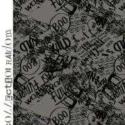 Tissu french terry motif inscription collection "Random" - Vert kaki et noir - Les Filles à Pois ® - Oeko-Tex ® Les Filles à Poi