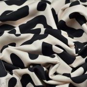 Tissu french terry motif léopard collection "Angels" - Ecru et noir - Les Filles à Pois ® - Oeko-Tex ® Les Filles à Pois - Desig