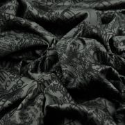 Tissu popeline de coton motif inscription collection "Random" - Vert kaki et noir - Les Filles à Pois ® - Oeko-Tex ® Les Filles 