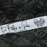 Tissu popeline de coton motif inscription collection "Random" - Vert kaki et noir - Les Filles à Pois ® - Oeko-Tex ® Les Filles 