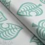 Tissu coton motif feuilles collection "Tanuki" - Ecru et vert menthe - Les Filles à Pois ® - Oeko-Tex ®
