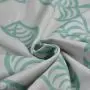 Tissu popeline de coton motif feuilles collection "Tanuki" - Ecru et vert menthe - Les Filles à Pois ® - Oeko-Tex ® Les Filles à