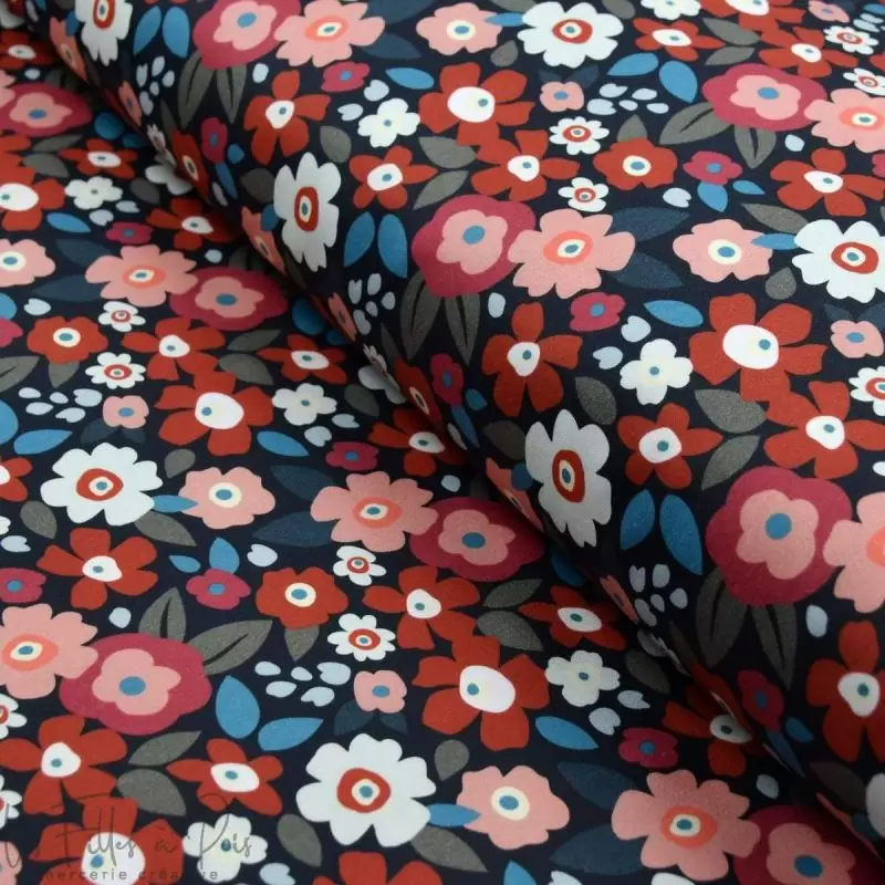 Tissu coton motif fleurs collection "Original" - Multicolore - Les Filles à Pois ® - Oeko-Tex ® Les Filles à Pois - Design ® - M