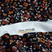 Tissu jersey motif fleurs collection "Marissa" - Multicolore et bleu - Les Filles à Pois ® - Oeko-Tex ® Les Filles à Pois - Desi