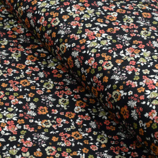 Coupon de tissu jersey motif fleurs "Marissa" - Multicolore et vert - 220cm - Les Filles àois Les Filles à Pois - Design ® - Mer