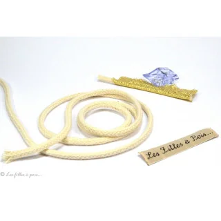 Cordão de algodão para tubagem - Natural - 4mm Tissus et mercerie créative – Nos sélections sans marque - 1