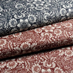 Tissu imperméable motif fleurs baroques collection "Klass" - Bleu foncé et écru - Les Filles à Pois ® - Oeko-Tex ® Les Filles à 