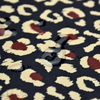 Tissu imperméable motif léopard baroque "Klass" - Bleu foncé, terracotta et écru - Les Filles à Pois Les Filles à Pois - Design 