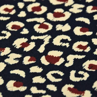 Tissu imperméable motif léopard baroque "Klass" - Bleu foncé, terracotta et écru - Les Filles à Pois Les Filles à Pois - Design 