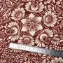 Tissu imperméable motif fleurs baroques collection "Klass" - Terracotta et écru - Les Filles à Pois ® - Oeko-Tex ® Les Filles à 