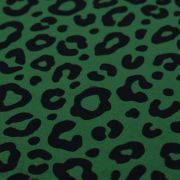 Tissu french terry motif léopard collection "Contrastes" - Vert et noir - Les Filles à Pois ® - Oeko-Tex ® Les Filles à Pois - D
