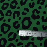 Tissu french terry motif léopard collection "Contrastes" - Vert et noir - Les Filles à Pois ® - Oeko-Tex ® Les Filles à Pois - D